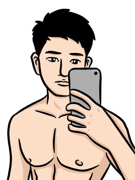 卡通可爱的男人在白色的背景图片下载