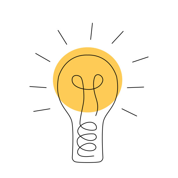 灯的图标，灯泡的想法矢量插图。图片下载