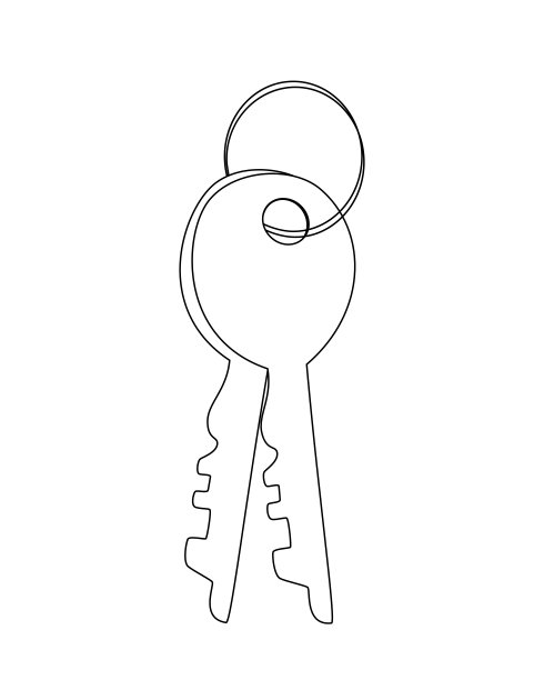 两个键上一串，轮廓图标键符号，矢量插图。图片下载