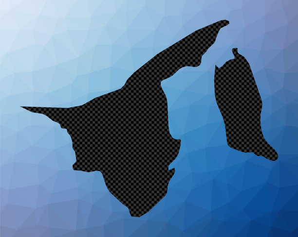 文莱几何地图。图片下载