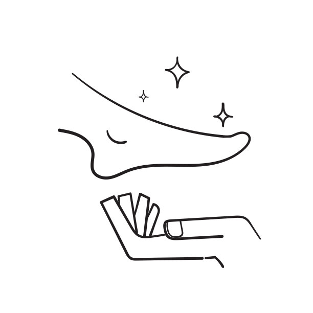 手绘涂鸦脚护理图标在涂鸦风格矢量孤立的背景图片下载