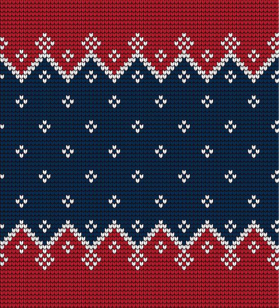 挪威风格的针织圣诞和新年图案，插画图片下载