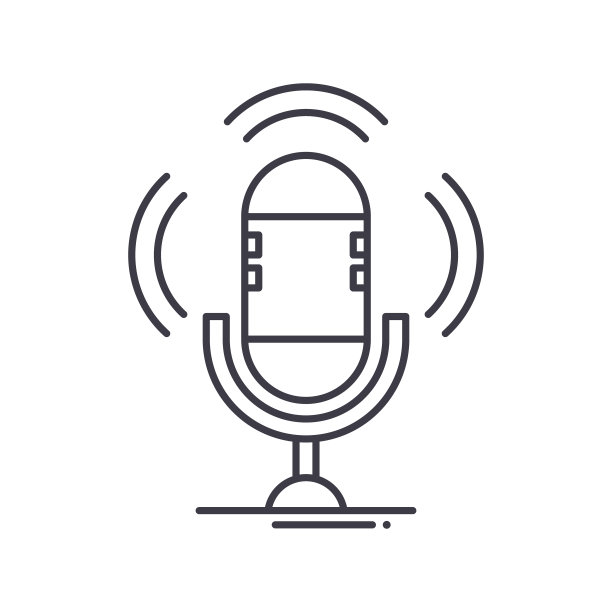 播客图标，线性孤立的插图，细线矢量，网页设计标志，大纲概念符号与可编辑的白色背景笔触。图片下载