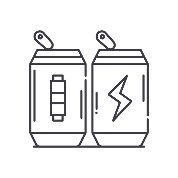 能量饮料概念图标，线性孤立的插图，细线矢量，网页设计标志，轮廓概念符号与可编辑的笔画在白色的背景。图片下载