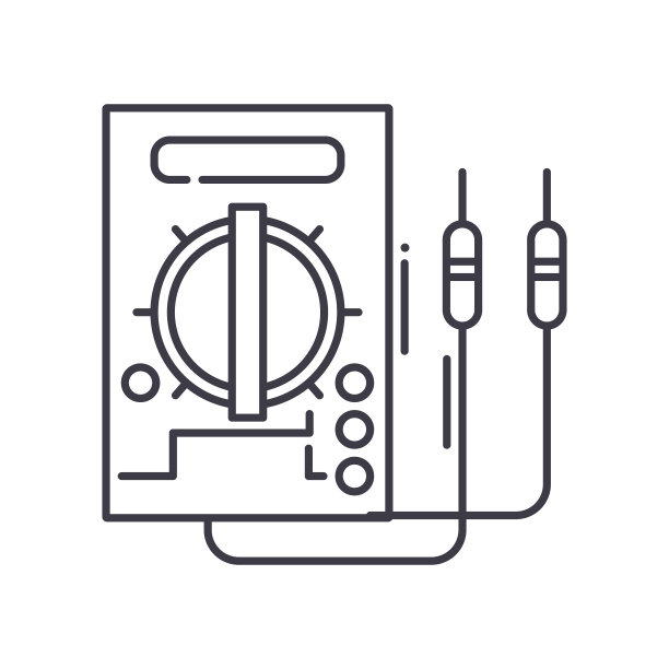 电气服务概念图标，线性孤立的插图，细线矢量，网页设计标志，轮廓概念符号与可编辑的白色背景上的描边。图片下载