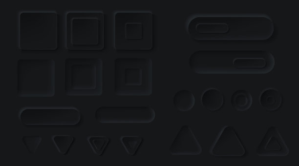 黑色按钮用于黑色用户界面应用程序图片下载