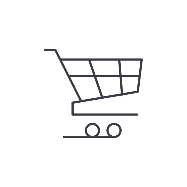 市场购物车图标，线性孤立的插图，细线矢量，网页设计标志，轮廓概念符号与可编辑的笔触在白色的背景。图片下载