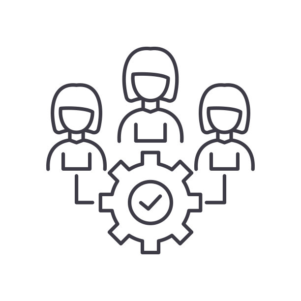 人管理概念图标，线性孤立的插图，细线矢量，网页设计标志，轮廓概念符号与可编辑的白色背景笔触。图片下载