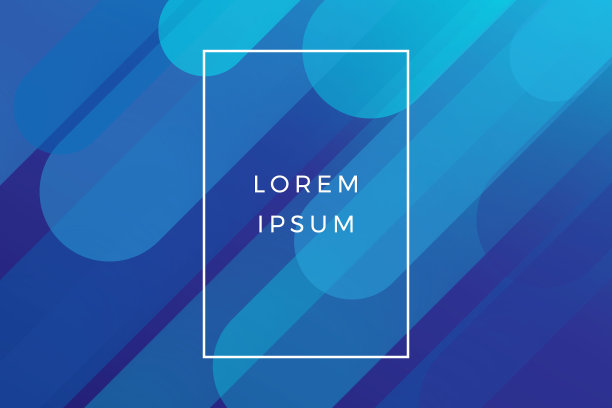 色彩丰富的深蓝色极简主义背景与几何动态形状图片下载