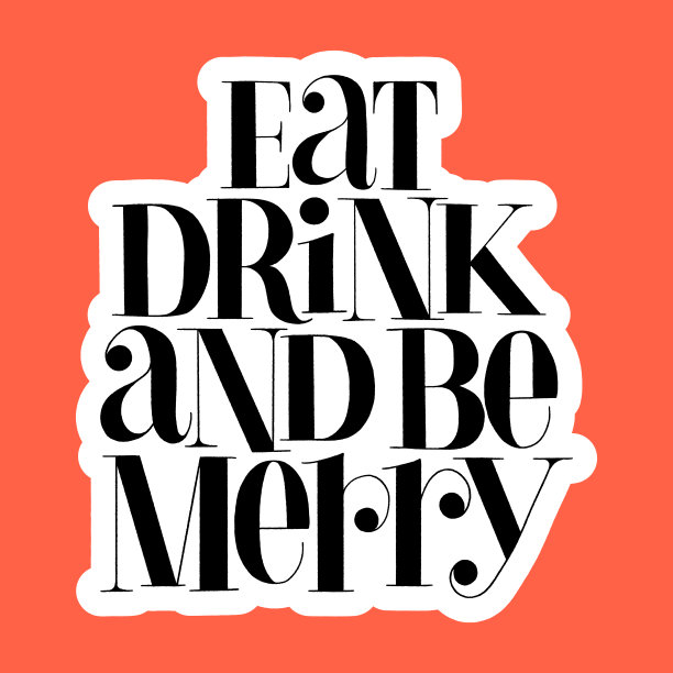 吃，喝和快乐手写字母引用图片下载