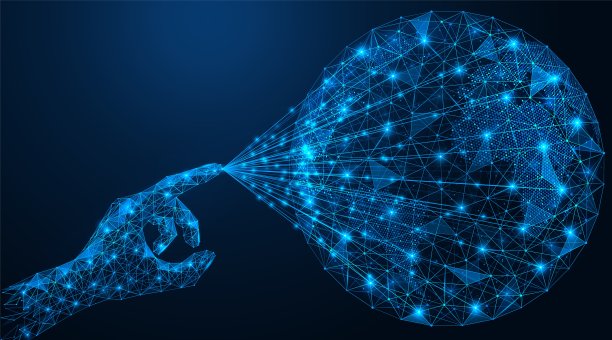 全球数字网络。即时连接到接入点。素材图片