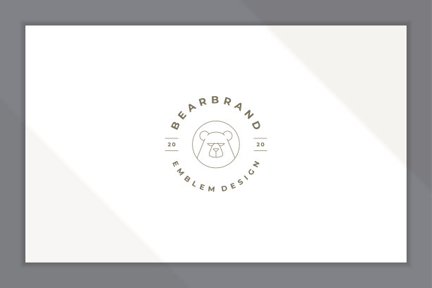 风格化的胡须线条风格的线形徽章图片下载