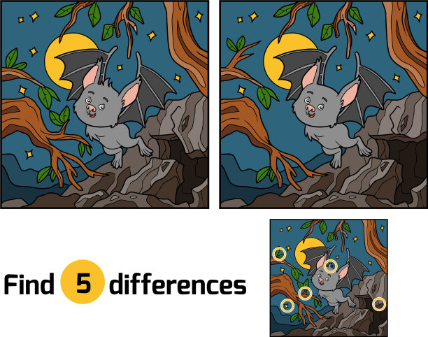 找出吸血鬼蝙蝠和背景的区别图片下载