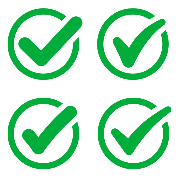选中标记图标集。绿色复选标记向量集。绿色蜱的创造性矢量插图。向量绿色确认图标设置。矢量插图。图片下载