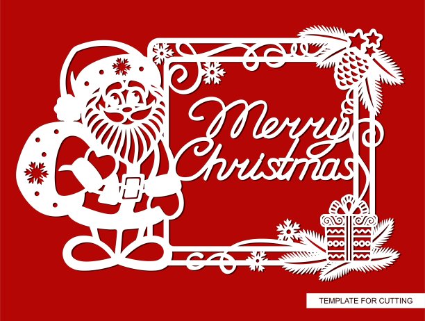 有趣的框架与圣诞老人和铭文圣诞快乐。图片下载