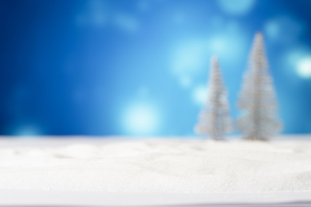 圣诞树与雪的背景图片下载