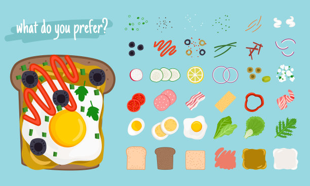 三明治卡通元素图片下载