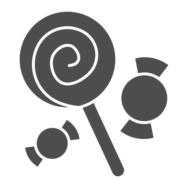 棒棒糖和糖果固体图标，万圣节概念，糖果标志的白色背景，棒棒糖和糖果图标在象形风格的移动概念矢量图形。图片下载