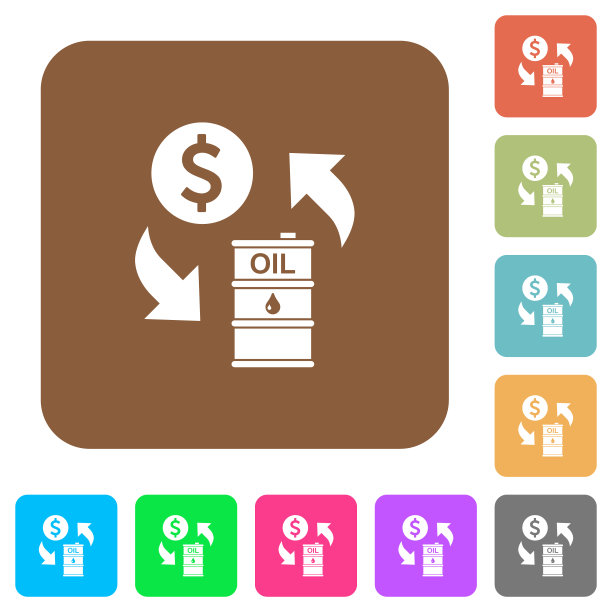 美元石油交易所圆形方形平图标图片下载