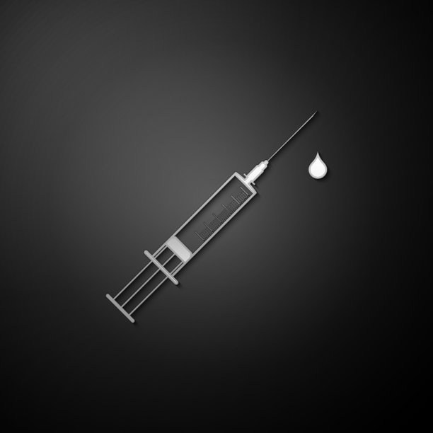 银色医用注射器图标图片下载