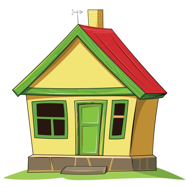 老村庄的房子。令人难以置信的卡通对象。可爱的孩子气的风格。古老的住宅。很小,很小。孤立在白色的。向量图片下载