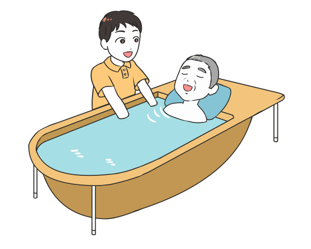 老年男性沐浴支持清洗身体男性护工图片下载