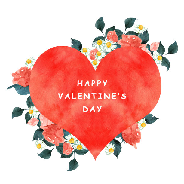 情人节的红心和鲜花图片下载