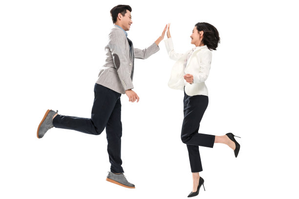 欢呼跳跃商业青年图片下载