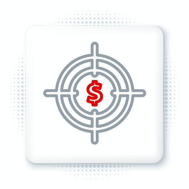 线目标与美元符号图标隔离图片下载