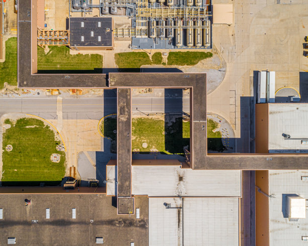 工业设施的空中抽象视图图片下载