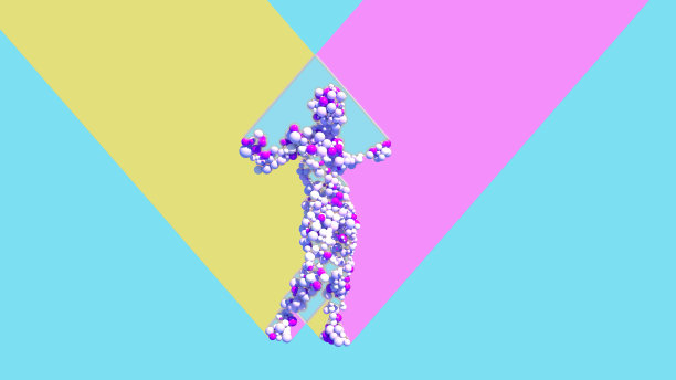 一个跳舞的气球人物的明亮插图图片下载