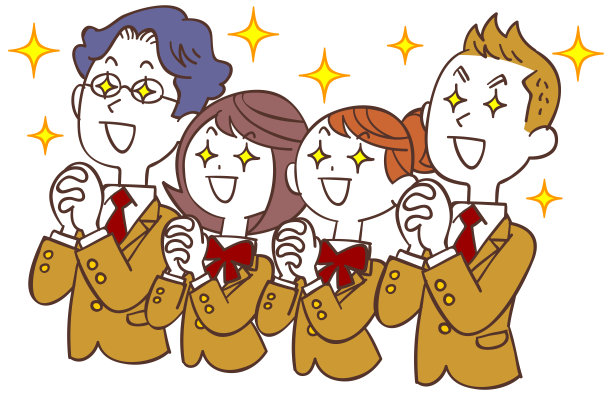 男女学生身着米色校服，满怀希望图片下载