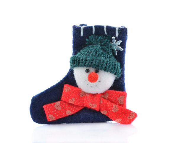 圣诞袜孤立在白色的背景图片下载