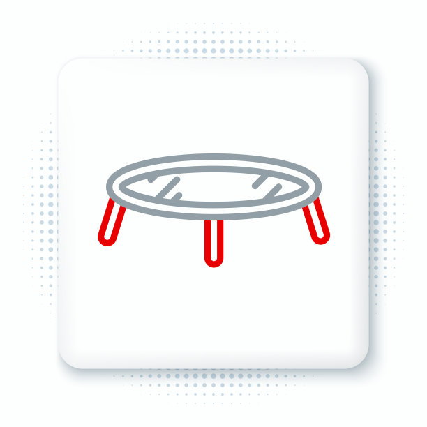 线跳蹦床图标孤立在白色图片下载