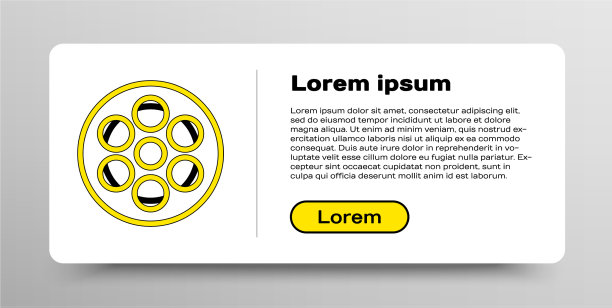 线胶片卷轴图标孤立在白色背景上图片下载