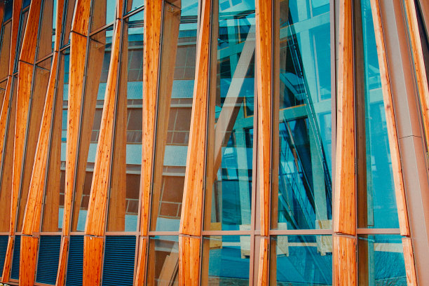 现代可持续学院建筑的细节图片下载