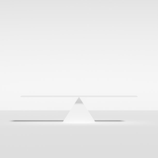 抽象形象的白色画跷跷板，平衡，和谐，选择，孤立的白色图片下载