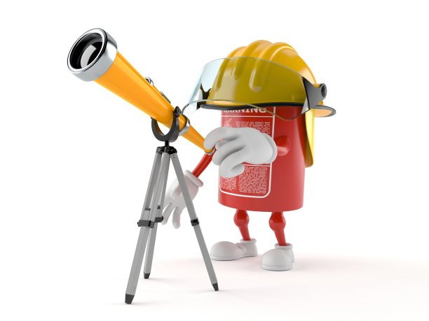 灭火器人物通过望远镜看图片下载