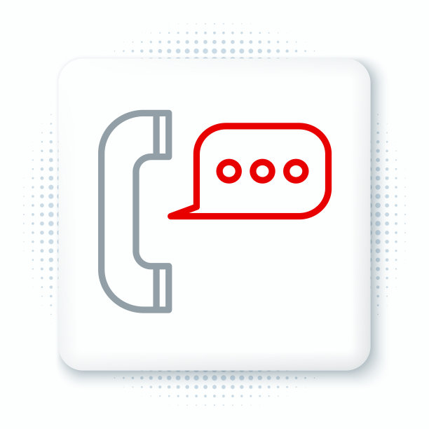 线路电话与语音气泡聊天图标图片下载