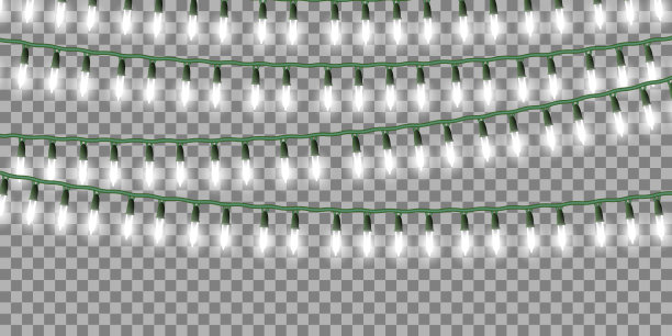 圣诞花环，圣诞彩灯，现实的发光元素图片下载