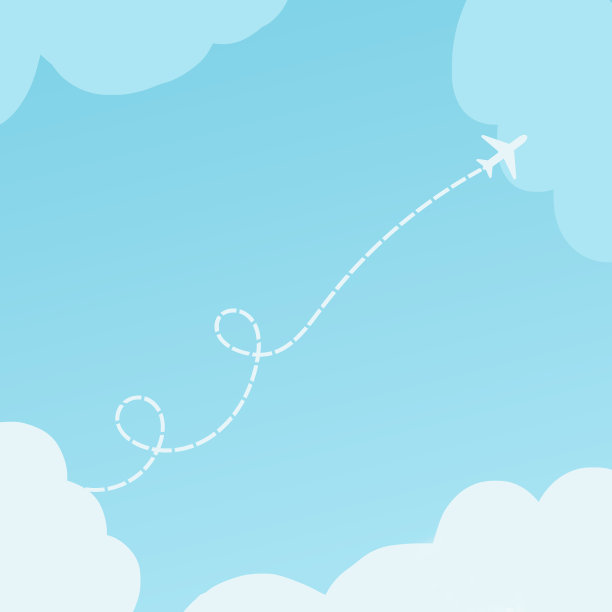 飞机航线线-飞机飞行航线图标的矢量，带有起始点和直线轨迹stock图片下载