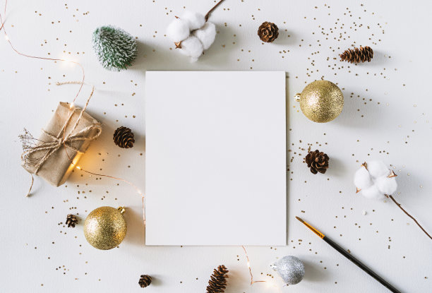 圣诞节日装饰品和贺卡图片下载