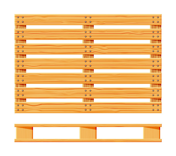 卡通木托盘孤立在白色图片下载