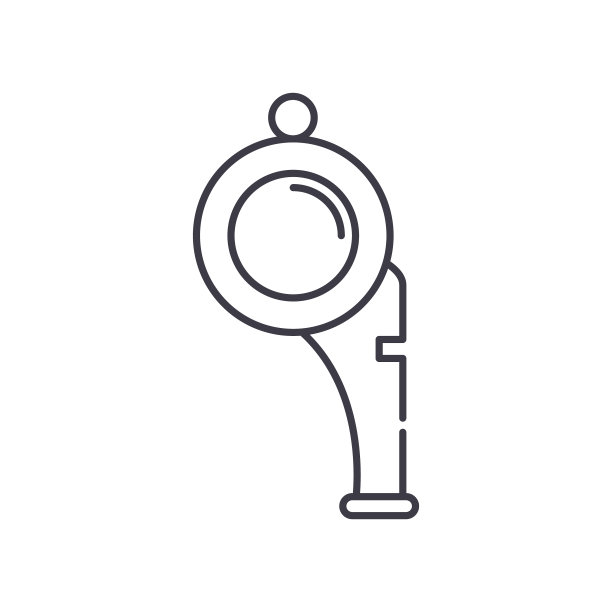 口哨图标，线性孤立的插图，细线矢量，网页设计标志，轮廓概念符号与可编辑的白色背景笔触。图片下载