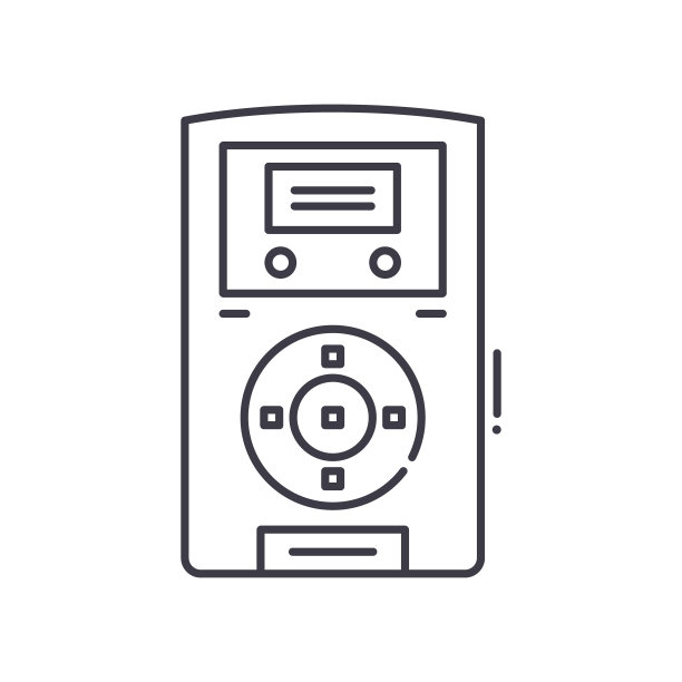 录音图标，线性孤立的插图，细线矢量，网页设计标志，轮廓概念符号与可编辑的白色背景笔触。图片下载