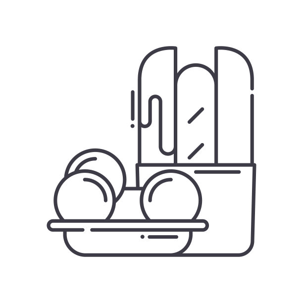 快餐小酒馆图标，线性孤立的插图，细线矢量，网页设计标志，轮廓概念符号与可编辑的笔画在白色的背景。图片下载