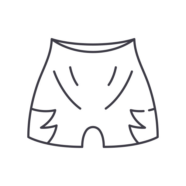 裤子图像图标，线性孤立的插图，细线矢量，网页设计标志，轮廓概念符号与可编辑的笔画在白色的背景。图片下载