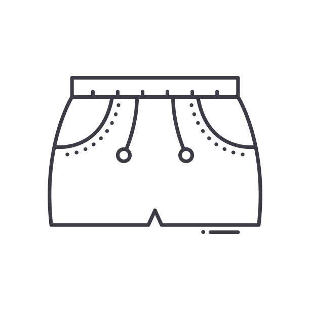 裤子图标，线性孤立的插图，细线矢量，网页设计标志，轮廓概念符号与可编辑的笔触在白色的背景。图片下载