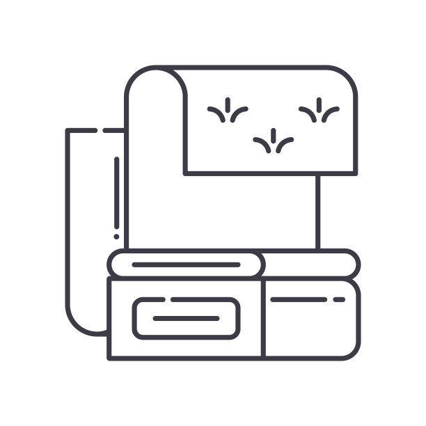 织物概念图标，线性孤立的插图，细线矢量，网页设计标志，轮廓概念符号与可编辑的白色背景上的描边。图片下载