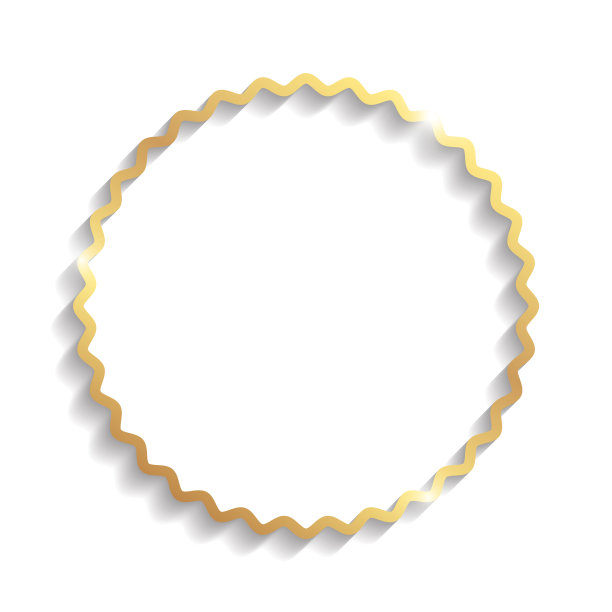 金色波浪圆框。图片下载